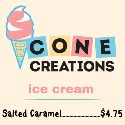 Cone Creations Menu