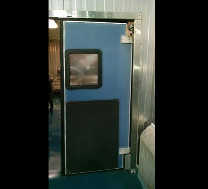 Model 9100V flexible traffic door, access door, swing door