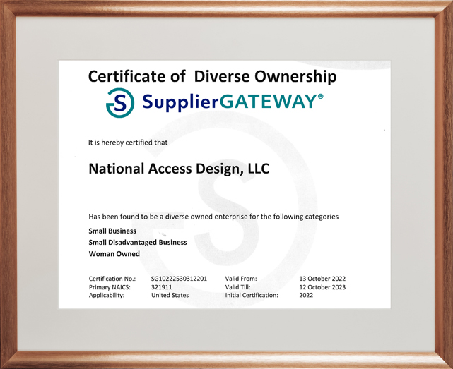 Supplier Gateway Certificate Of Diverse Ownership